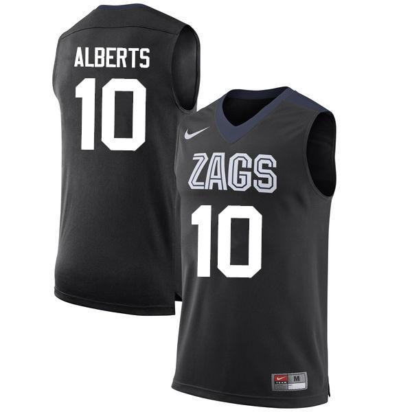 Men #10 Bryan Alberts Gonzaga Bulldogs College Basketball Jerseys-Black